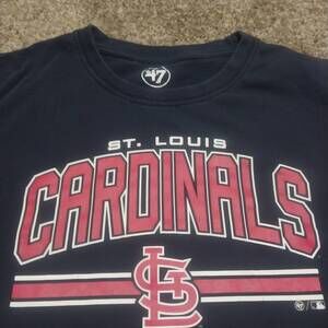 47 TShirt Mens Size XL Navy Graphic St Louis Cardinals Crew Neck Sporty Casual